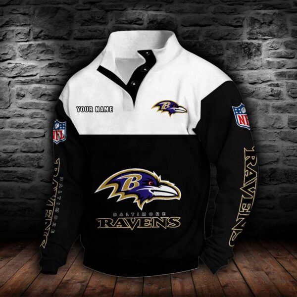 Baltimore Ravens Double Breasted Stand Collar Hoodie