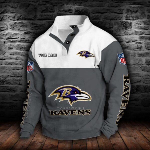 Baltimore Ravens Double Breasted Stand Collar Hoodie