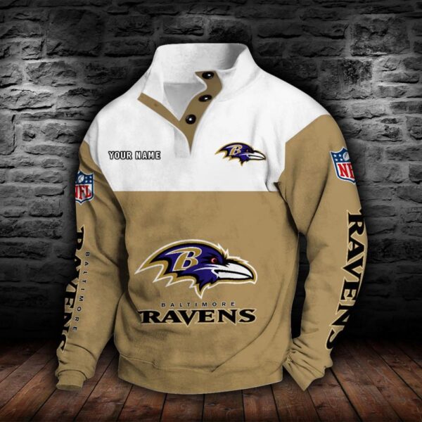 Baltimore Ravens Double Breasted Stand Collar Hoodie