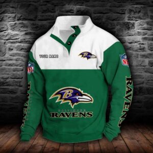 Baltimore Ravens Double Breasted Stand Collar Hoodie