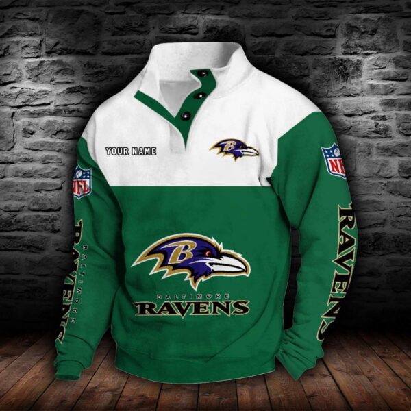 Baltimore Ravens Double Breasted Stand Collar Hoodie