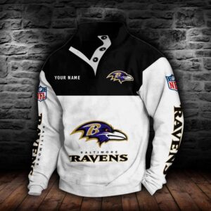 Baltimore Ravens Double Breasted Stand Collar Hoodie