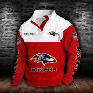 Baltimore Ravens Double Breasted Stand Collar Hoodie