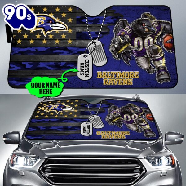 Baltimore Ravens NFL Car Sun Shade For Fans