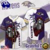 Baltimore Ravens NFL Game Day Grateful Dead Baseball Jersey Shirt, Trending NFL Jersey