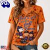 Baltimore Ravens NFL Snoopy Peanuts Fall Season V Neck T Shirt, NFL Fan V Neck Shirt