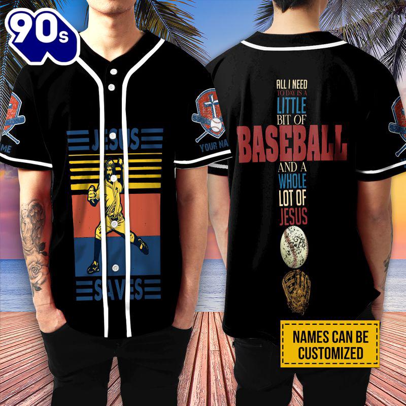 Baseball Player Jesus Saves Cross Custom Baseball Jersey Gift Christmas Baseball Player Jesus Saves Cross Custom Baseball Jersey Gift Christmas
