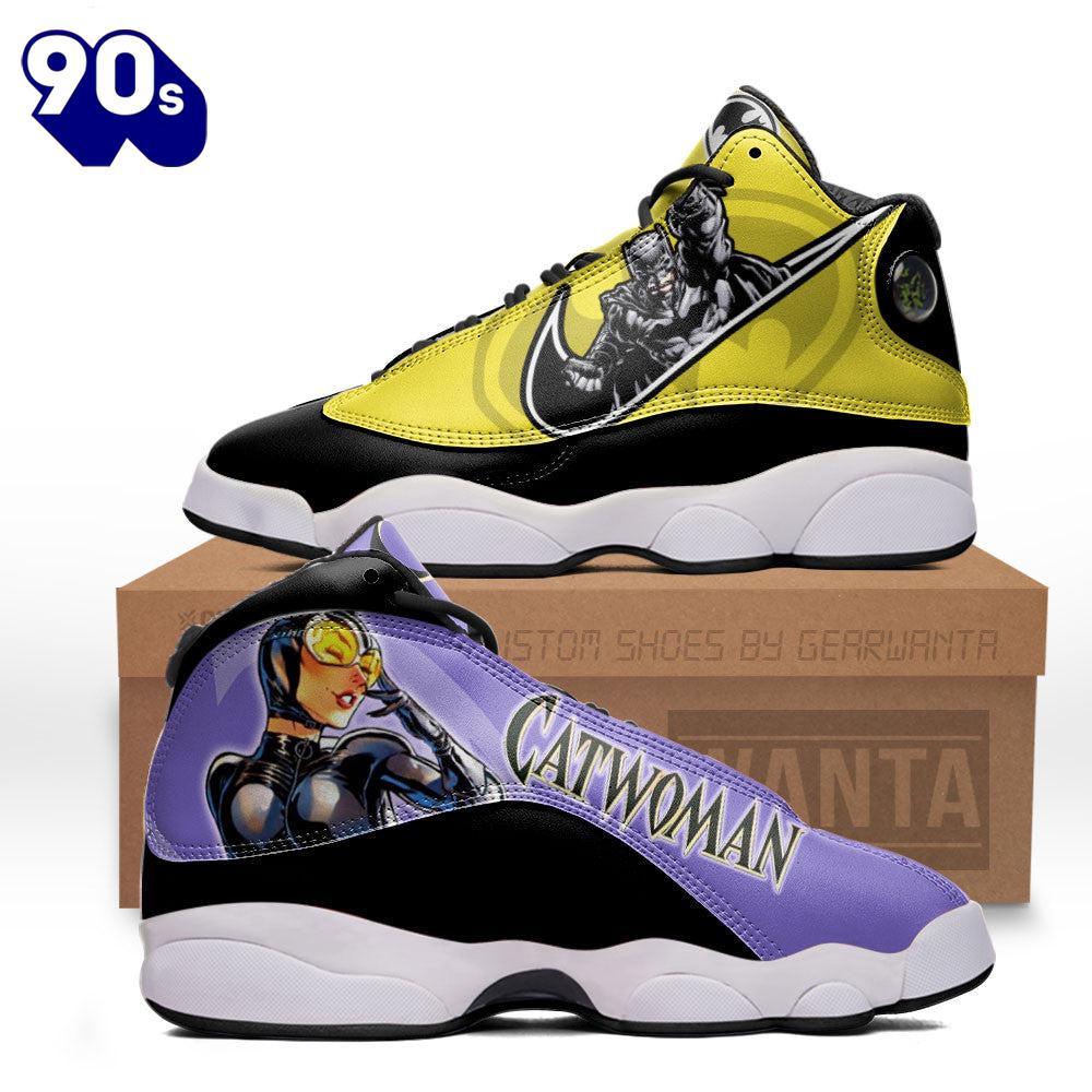 Batman vs Catwoman Air Jordan 13 Sneakers Super Heroes Custom Shoes Batman vs Catwoman Air Jordan 13 Sneakers Super Heroes Custom Shoes