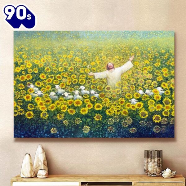 Be Glad And Rejoice Jesus And Sunflower Canvas – Jesus Canvas – God Canvas  Gift For Christmas