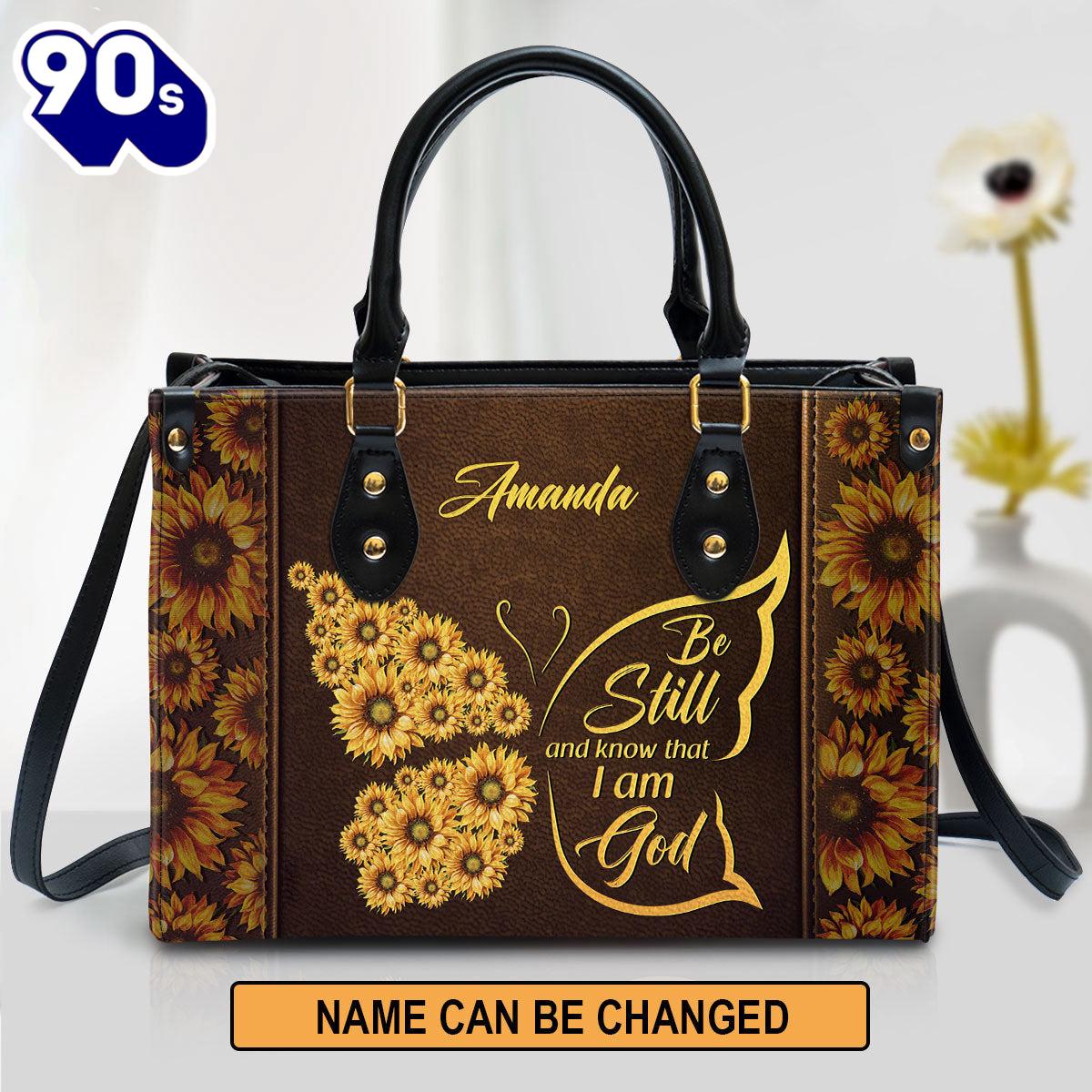Be Still And Know That I Am God Psalm Leather Handbag With Handle Christ Gifts, Christian Bags Gift For Women Christmas Be Still And Know That I Am God Psalm Leather Handbag With Handle Christ Gifts, Christian Bags Gift For Women Christmas
