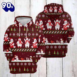 Bear Cutechristmas Hoodie All Over Print  , Pet Christmas 3d Shirt