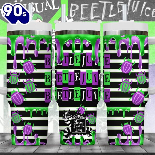 Beetlejuice 40oz Stanley Tumbler Summer For Fans