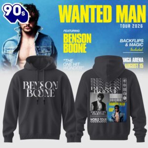 Benson Boone Wanted Man Tour 2026 Black Hoodie