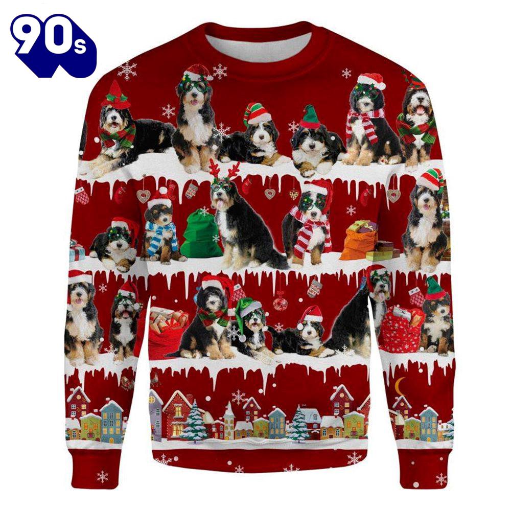 Bernedoodle Dog Snow Winter Festive Celebration Cool Design Ugly Christmas Sweater Bernedoodle Dog Snow Winter Festive Celebration Cool Design Ugly Christmas Sweater