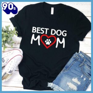 Best Dog Mom Colored Print T-Shirt Gift Mom