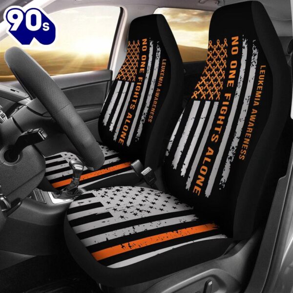 Best Orange Ribbon Us Flag Premium Custom Car Seat Covers Decor Protector