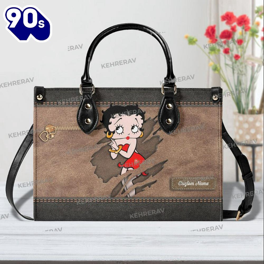 Betty Boop Leather Handbag Vintage Handmade Woman s Bag Betty Boop Leather Handbag Vintage Handmade Woman s Bag