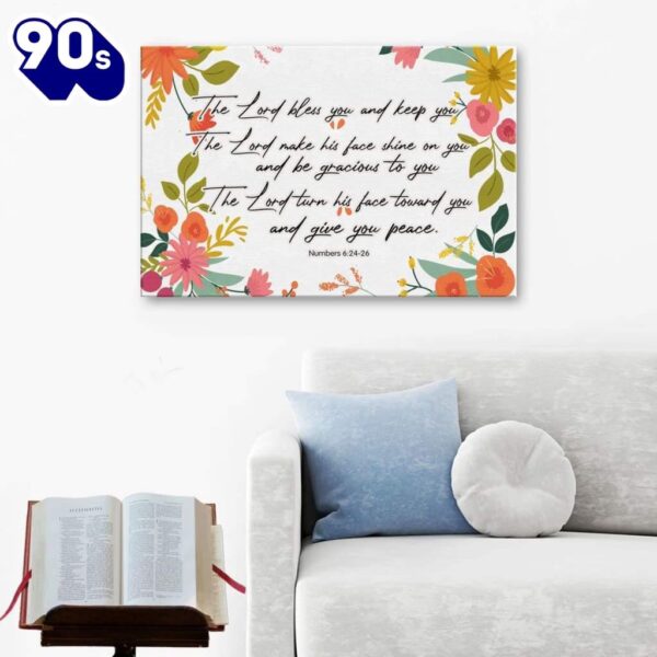 Bible Verse Wall Art Numbers 624-26 The Lord Bless You And Keep You Canvas Print