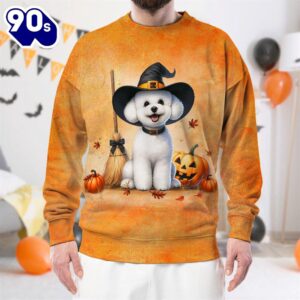 Bichon Frise Dog In Spooky…