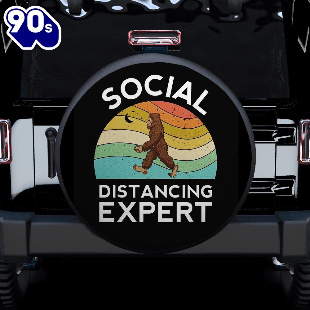 Bigfoot Social Distancing Expert Car Spare Tire Covers Gift For Campers Bigfoot Social Distancing Expert Car Spare Tire Covers Gift For Campers