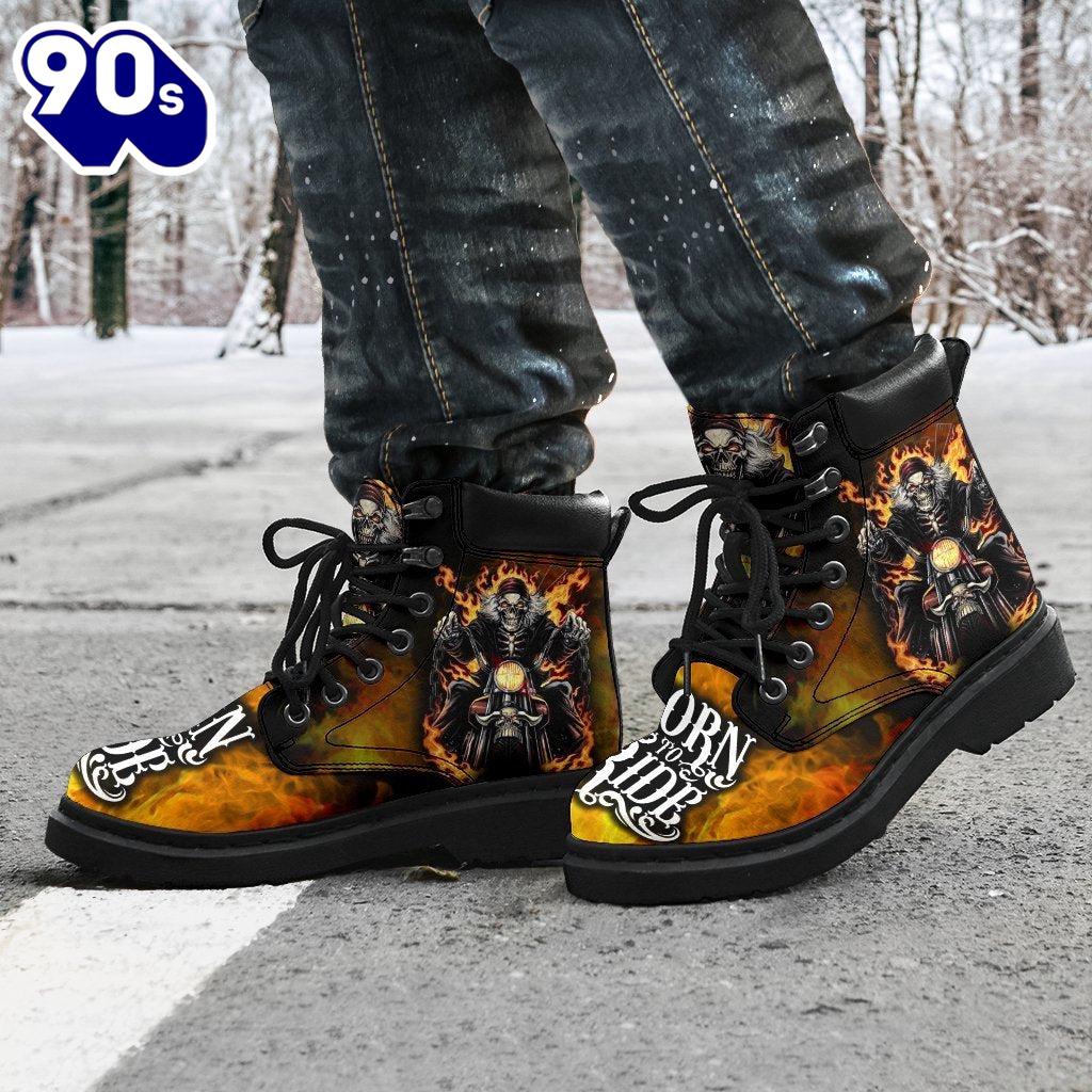 Biker Leather Boots Born To Ride Amazing Gift Idea For Biker Biker Leather Boots Born To Ride Amazing Gift Idea For Biker