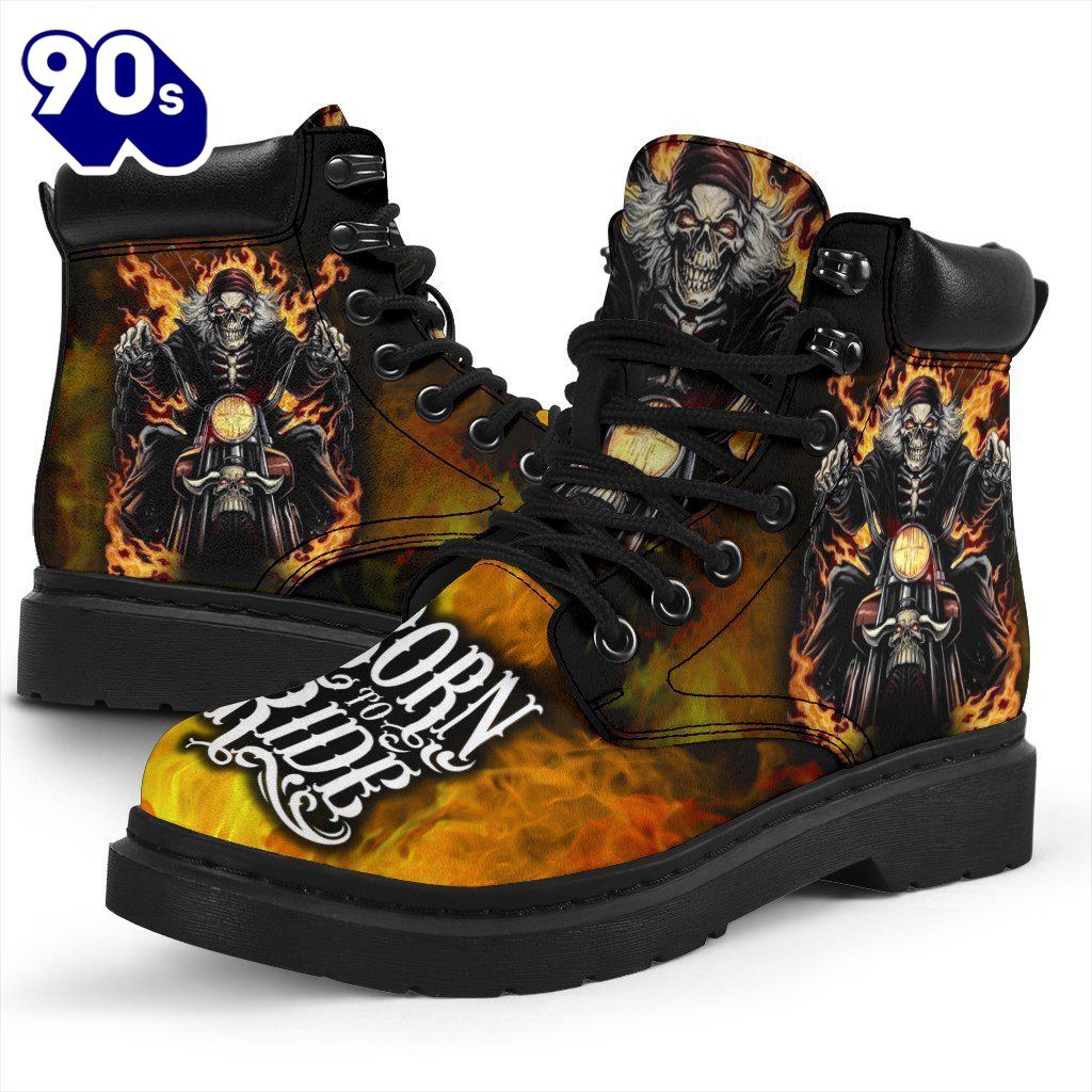 Biker Leather Boots Born To Ride Amazing Gift Idea For Biker Biker Leather Boots Born To Ride Amazing Gift Idea For Biker