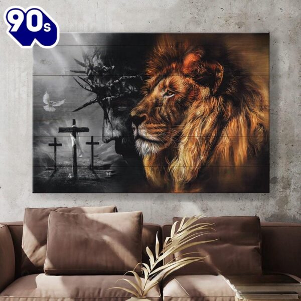 Black And White Jesus Painting Lion Of Judah Canvas Wall Art  Gift Christmas
