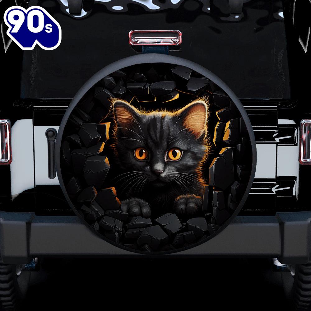 Black Cat Car Spare Tire Covers Gift For Campers Black Cat Car Spare Tire Covers Gift For Campers