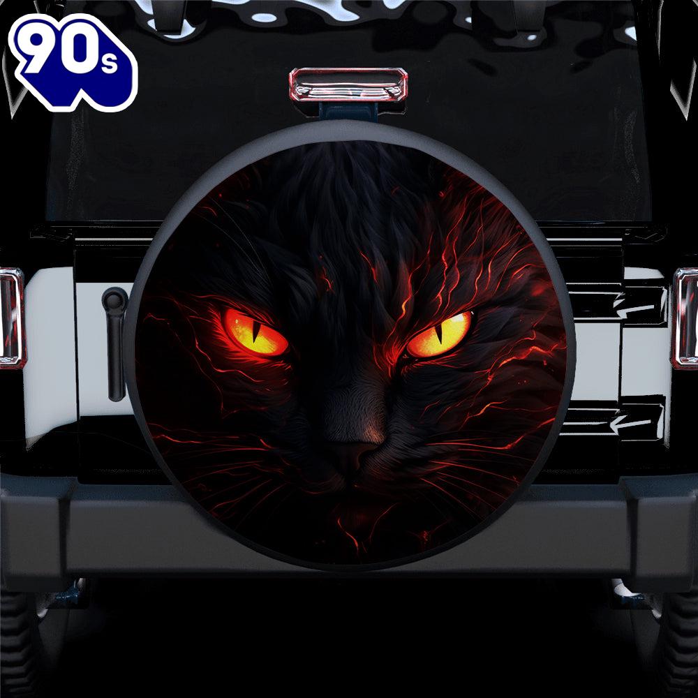 Black Cat Eyes Car Spare Tire Covers Gift For Campers Black Cat Eyes Car Spare Tire Covers Gift For Campers