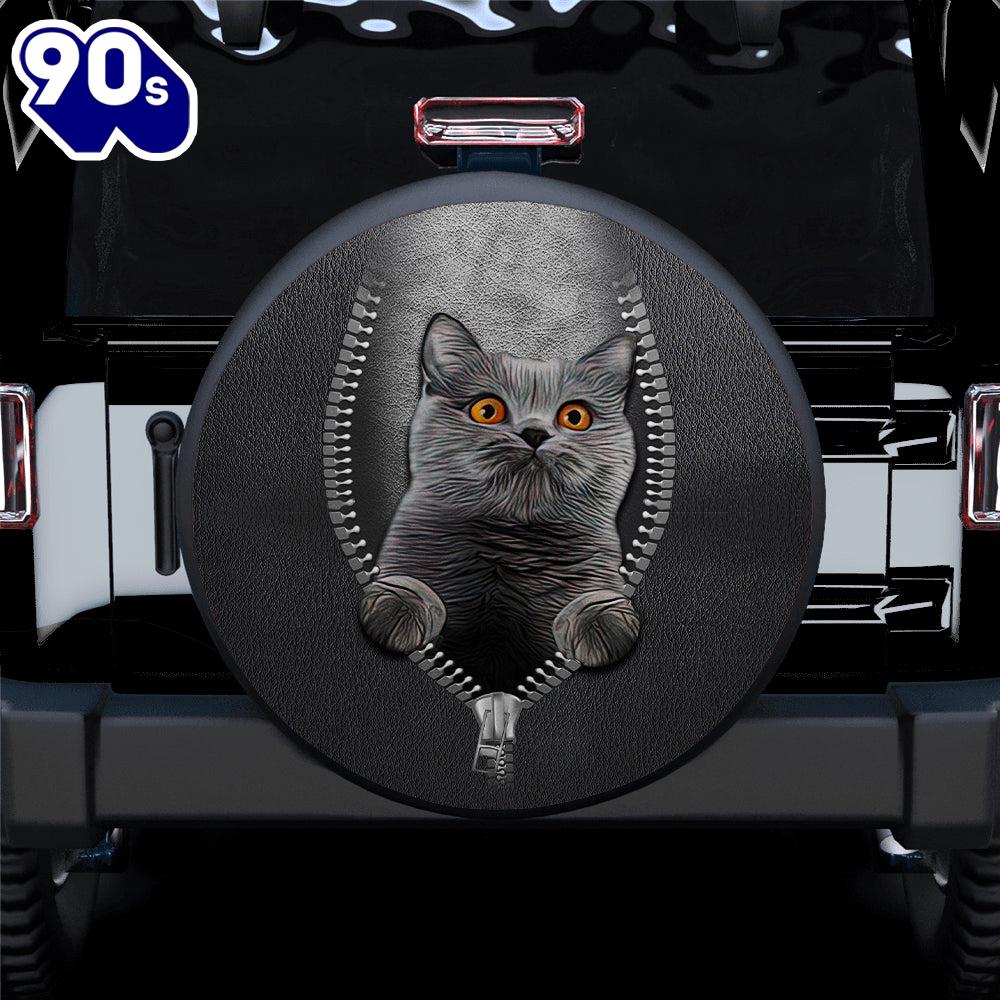 Black Cat Zipper Car Spare Tire Covers Gift For Campers Black Cat Zipper Car Spare Tire Covers Gift For Campers