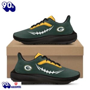 Black Green Bay Packers Running Shoes 6 Black Green Bay Packers Running Shoes