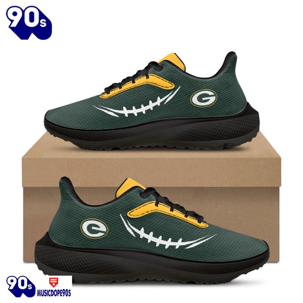 Black Green Bay Packers Running Shoes Black Green Bay Packers Running Shoes