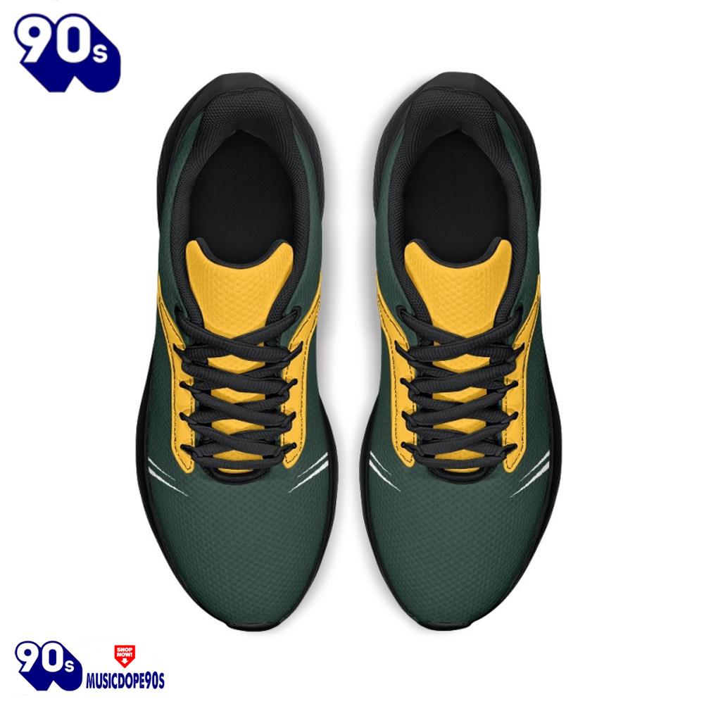 Black Green Bay Packers Running Shoes Black Green Bay Packers Running Shoes