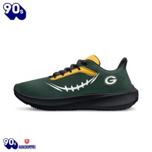 Black Green Bay Packers Running Shoes 4 Black Green Bay Packers Running Shoes