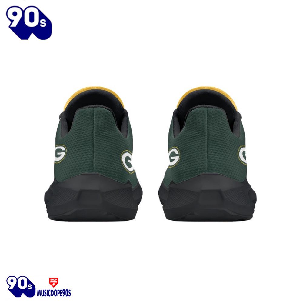 Black Green Bay Packers Running Shoes Black Green Bay Packers Running Shoes