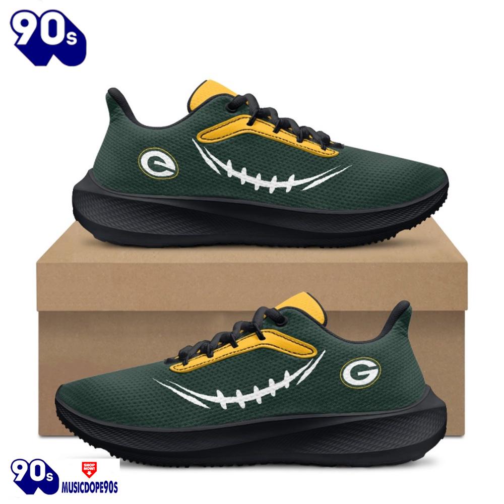 Black Green Bay Packers Running Shoes Black Green Bay Packers Running Shoes