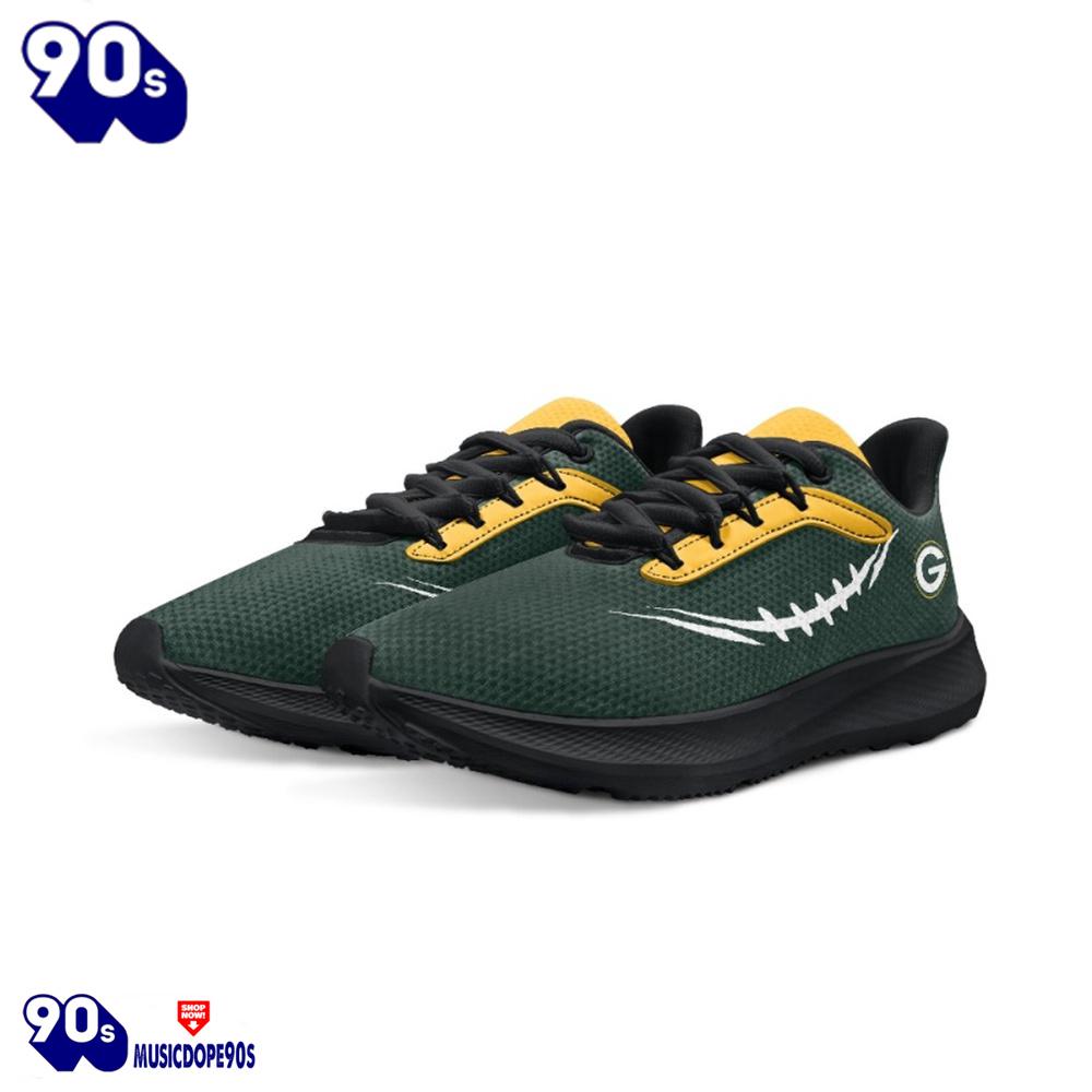 Black Green Bay Packers Running Shoes Black Green Bay Packers Running Shoes