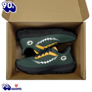 Black Green Bay Packers Running Shoes 7 Black Green Bay Packers Running Shoes