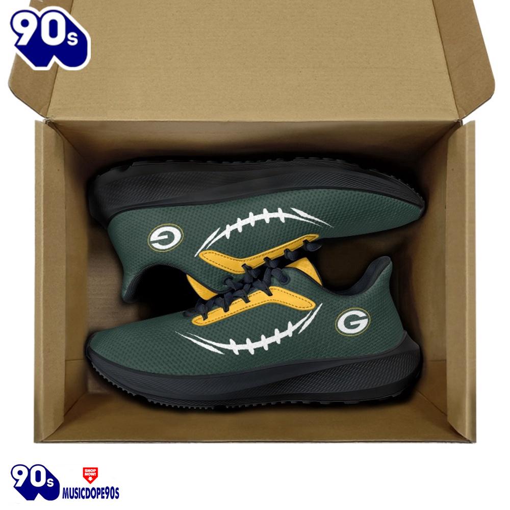 Black Green Bay Packers Running Shoes Black Green Bay Packers Running Shoes