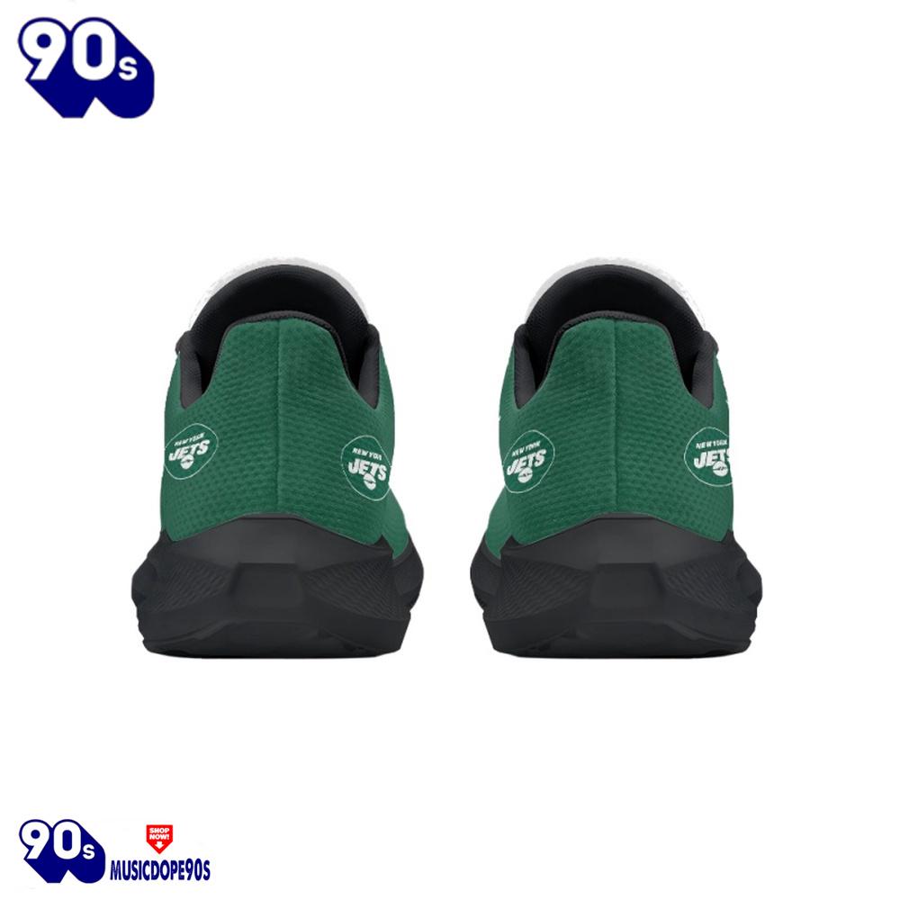 Black New York Jets Running Shoes Black New York Jets Running Shoes