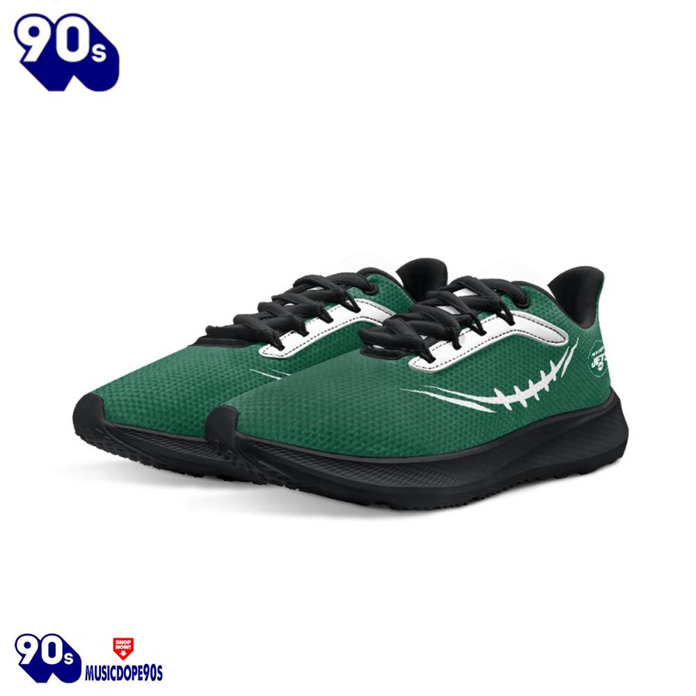Black New York Jets Running Shoes Black New York Jets Running Shoes