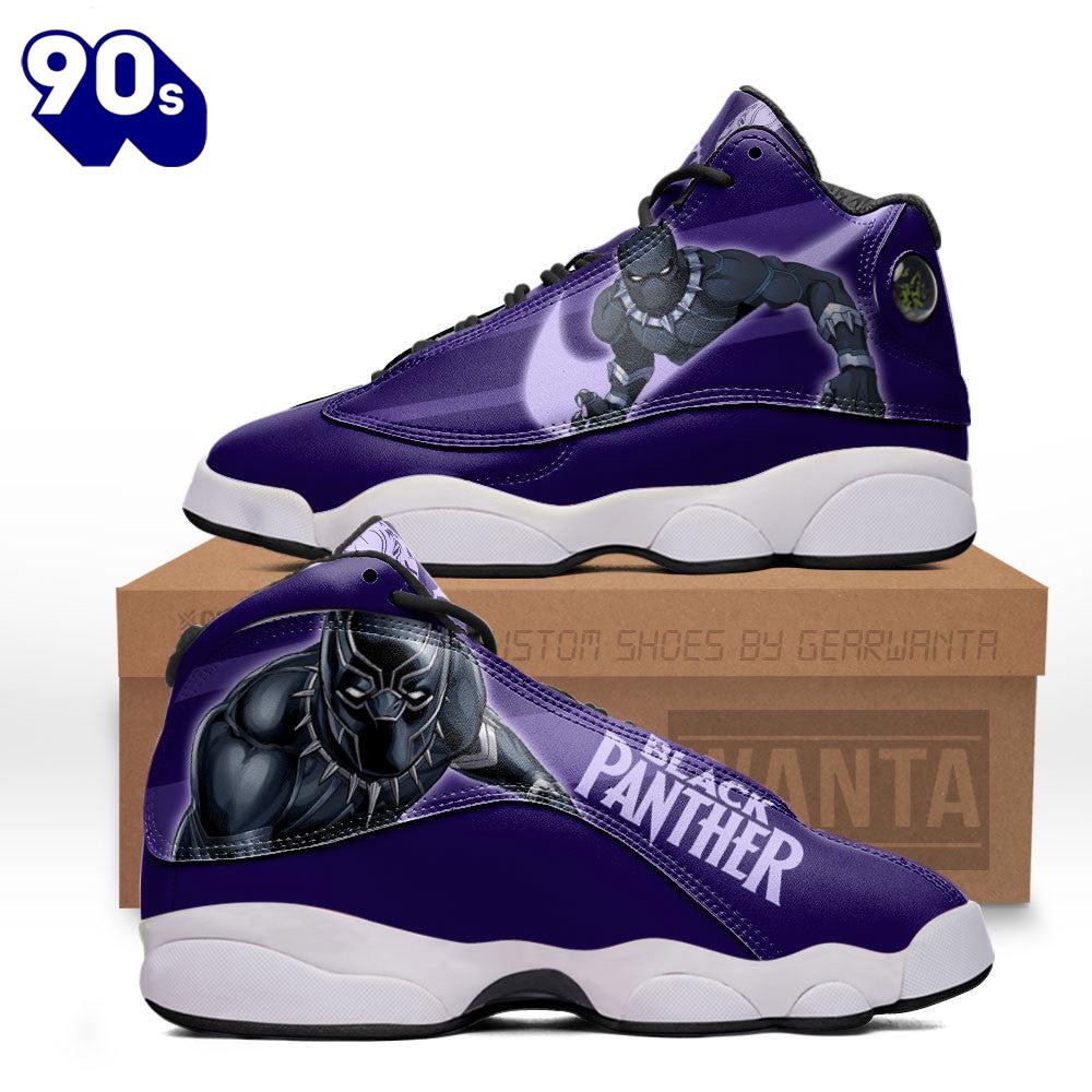 Black Panther Air Jordan 13 Sneakers Super Heroes Custom Shoes Black Panther Air Jordan 13 Sneakers Super Heroes Custom Shoes