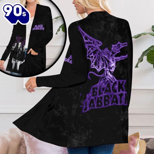 Black Sabbath Women’s Patch Pocket Cardigan For Fans