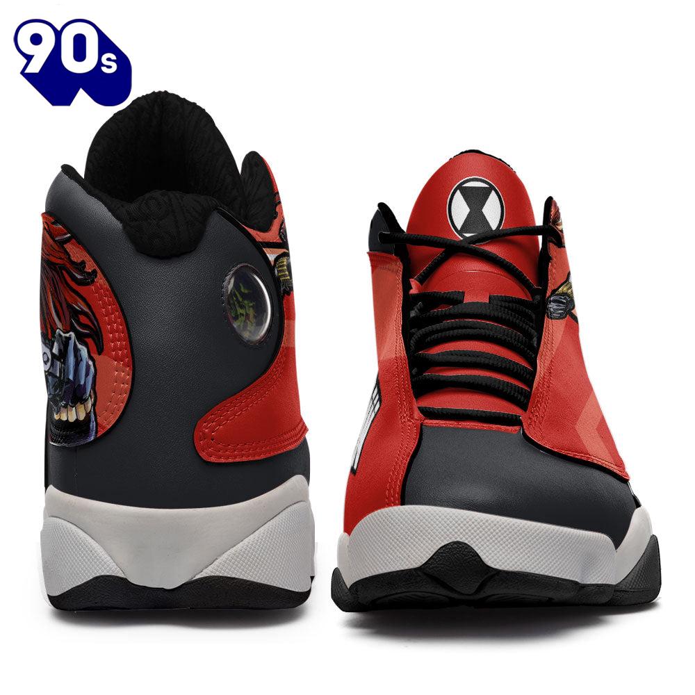 Black Widow Air Jordan 13 Sneakers Super Heroes Custom Shoes Black Widow Air Jordan 13 Sneakers Super Heroes Custom Shoes