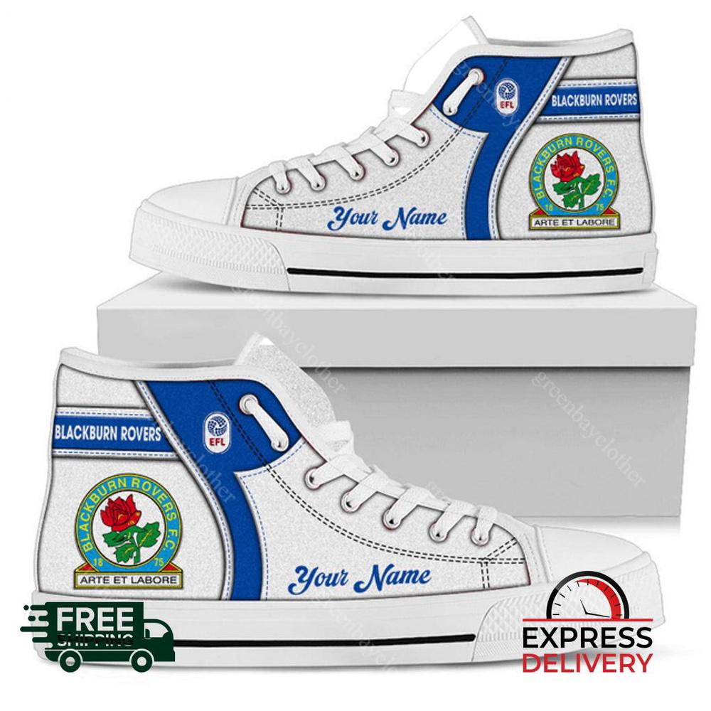 Blackburn Rovers Personalzied High Top Canvas Shoes Blackburn Rovers Personalzied High Top Canvas Shoes