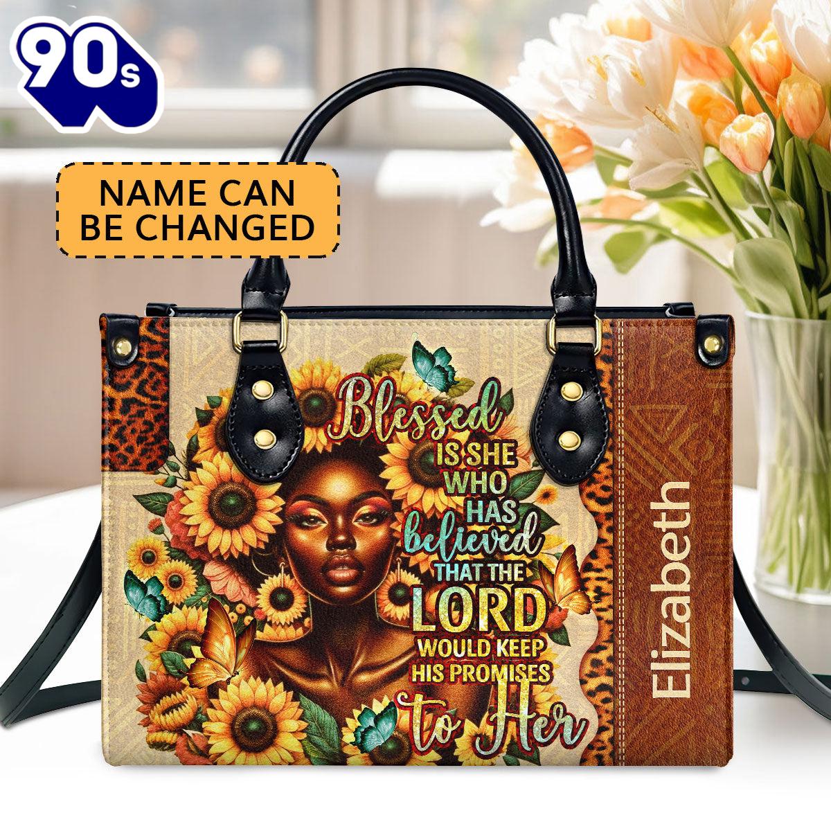 Blessed Is She Custom Name Leather Handbags For Women, Christian Bags Gift For Women Christmas Blessed Is She Custom Name Leather Handbags For Women, Christian Bags Gift For Women Christmas