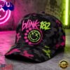 Blink 182 Neon Chaos Smiley Camo Pop Punk Classic Cap, Music Fan Baseball Cap