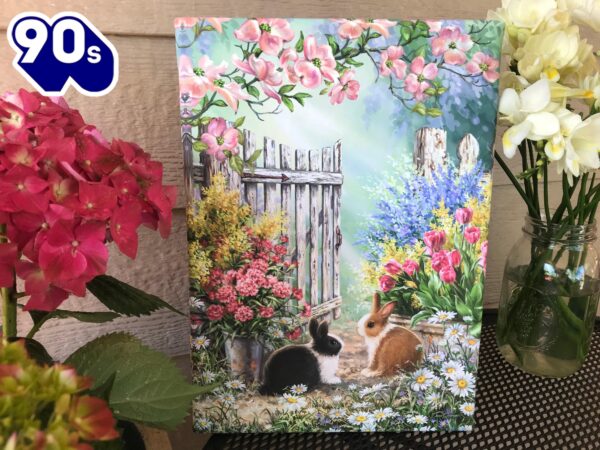 Blossoms And Bunnies Canvas Wall Art  Gift Christmas