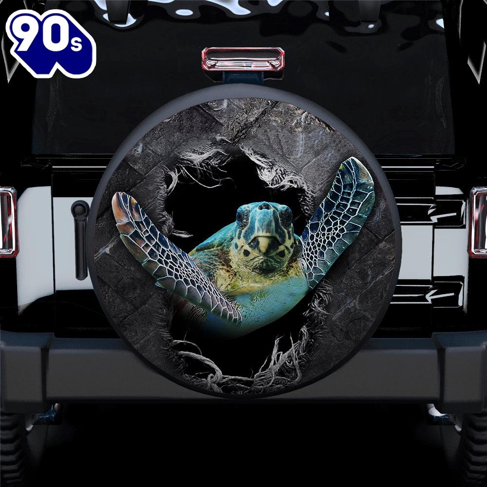 Blue Sea Turtle 3d Car Spare Tire Covers Gift For Campers Blue Sea Turtle 3d Car Spare Tire Covers Gift For Campers