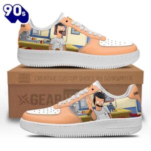 Bob Belcher Bob's Burger Custom Air Sneakers 3 Bob Belcher Bob's Burger Custom Air Sneakers